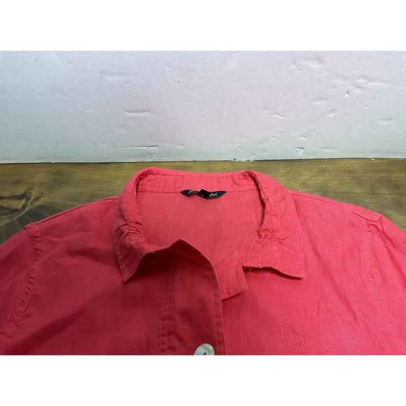John Mark Blouse Women's Pink Linen - Wire Collar - Bell Sleeve - Size Small - Picture 6 of 11